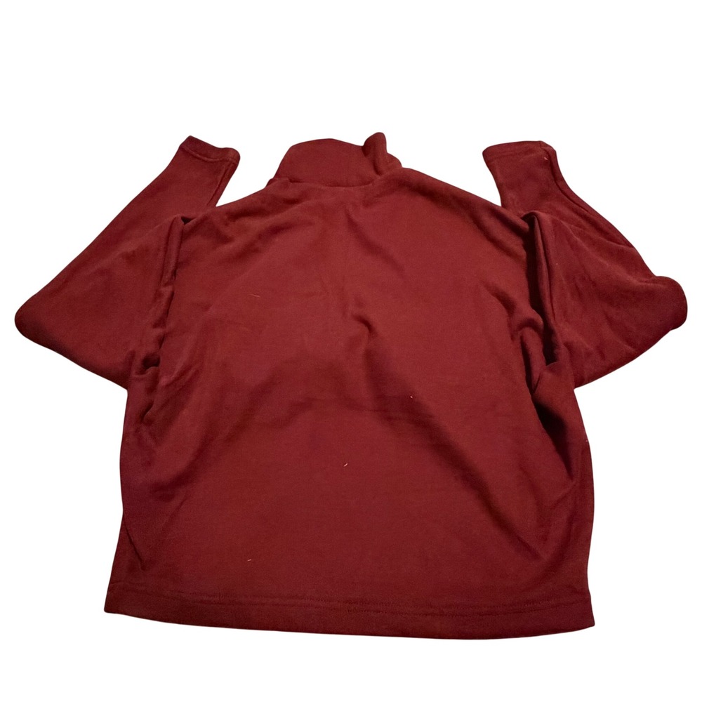 OGL Mock Neck Long Sleeve Pullover Top Burgundy USA M